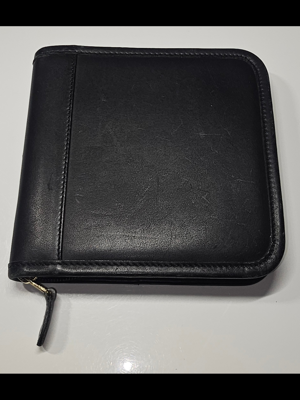 Coach RARE Vintage Black Leather Zip-Around CD Media Storage Carry Case Wallet
